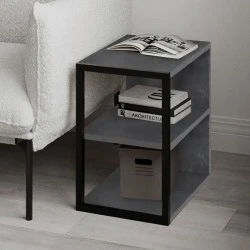 Echo Megapap melamine side table - nightstand in retro grey color 30x42x45cm.