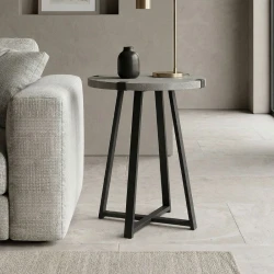 Τραπεζάκι βοηθητικό Pedro Megapap χρώμα γκρι σκυροδέματος 44x44x58εκ.