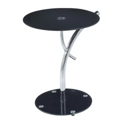 RAVEL Side Table D.50xH58cm, Glass Black