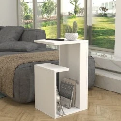 Rosana Megapap melamine side table in white color 35x29,5x60cm.