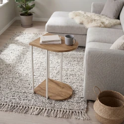 Roya Megapap melamine side table in walnut Ud color 41.5x32x56cm.