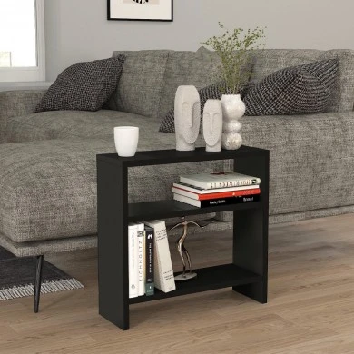 Silvanus Megapap melamine side table in black color 51x17,5x49cm.