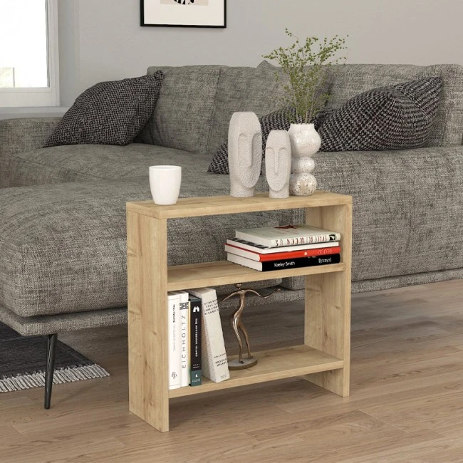 Silvanus Megapap melamine side table in sapphire oak color 51x17,5x49cm.