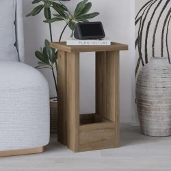 Tasos Megapap melamine side table in sepet oak color 30x30x50.3cm.