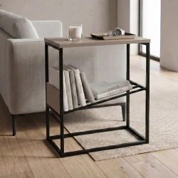 Τραπεζάκι βοηθητικό Tenol Megapap χρώμα ανοιχτή μόκα 55x25x62εκ.