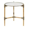 Wooden - plastic side table in beige color Φ46x53cm.