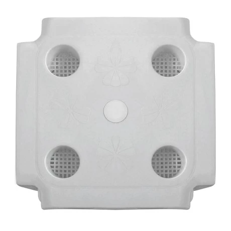 FREDDO Plastic Side Table White w/Cup holder+Umbrella hole