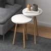 Roma Megapap side table set of 2 in white color Ø34x46cm.