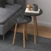 Roma Megapap side table set of 2 in black marble color Ø34x46cm.
