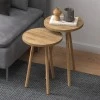 Roma Megapap side table set of 2 in oak color Ø34x46cm.