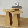 Como Megapap nesting side table set of 3 in oak color