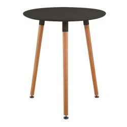 Τραπέζι Art MDF χρώμα μαύρο - ξύλινο φυσικό πόδι Φ60x70εκ. Τραπέζι Art MDF χρώμα μαύρο - ξύλινο φυσικό πόδι Φ60x70εκ.