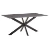 Dinning table Bethan pakoworld sintered stone grey cement - metal black leg design 180x90x75cm