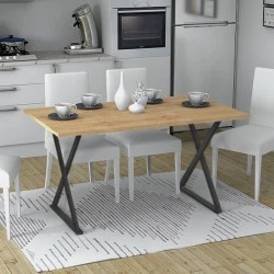 Bette Megapap metallic - melamine table in sonoma - anthracite color 140x80x76cm. Bette Megapap metallic - melamine table in sonoma - anthracite color 140x80x76cm.