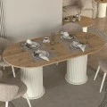 Bohema Megapap melamine dining table in ivory - sepet oak color 180x90x77,7cm.