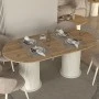Bohema Megapap melamine dining table in ivory - sepet oak color 180x90x77,7cm.