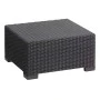 Τραπέζι California με επένδυση wicker σε χρώμα ανθρακί 68x68x35εκ