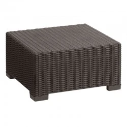 Τραπέζι California με επένδυση wicker σε χρώμα καφέ 68x68x35εκ