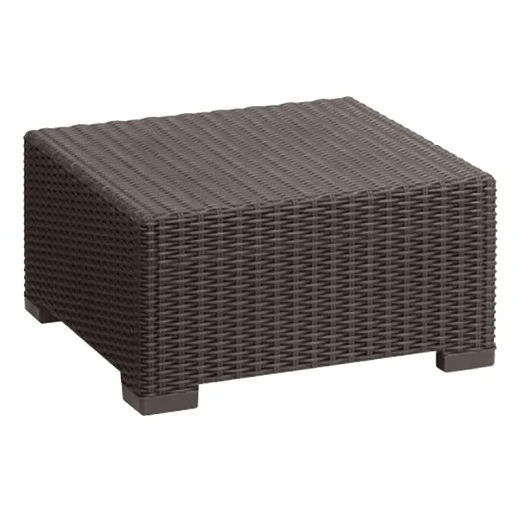 Τραπέζι California με επένδυση wicker σε χρώμα καφέ 68x68x35εκ