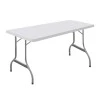Τραπέζι catering πτυσσόμενο με μεταλλικό σκελετό και επιφάνεια πολυπροπυλενίου HDPE σε χρώμα λευκό 152x76x74εκ