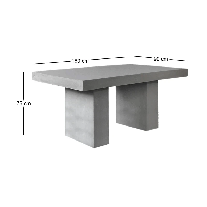 CONCRETE Table 160x90cm Cement Grey