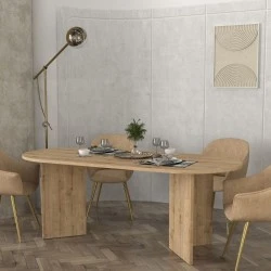 Cortado Megapap melamine dining table in sapphire oak color 200x90x74cm. Cortado Megapap melamine dining table in sapphire oak color 200x90x74cm.