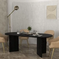 Cortado Megapap melamine dining table in sencron black color 200x90x74cm. Cortado Megapap melamine dining table in sencron black color 200x90x74cm.