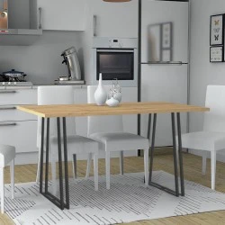 Gable Megapap metallic - melamine table in sonoma - anthracite color 140x80x76cm.