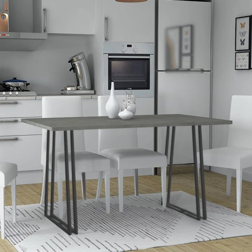 Τραπέζι Gable Megapap χρώμα γκρι σκυροδέματος 140x80x76εκ.