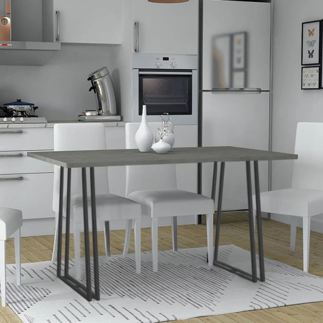 Gable Megapap metallic - melamine table in anthracite color 140x80x76cm.