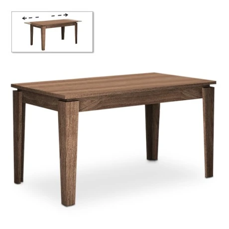 Helmut Megapap melamine expanding table in walnut color 160/200x90x76cm.