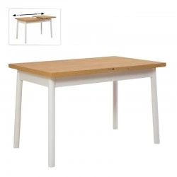 Τραπέζι Jemmy Megapap επεκτεινόμενο χρώμα φυσικό - λευκό 120/153x75x77εκ.