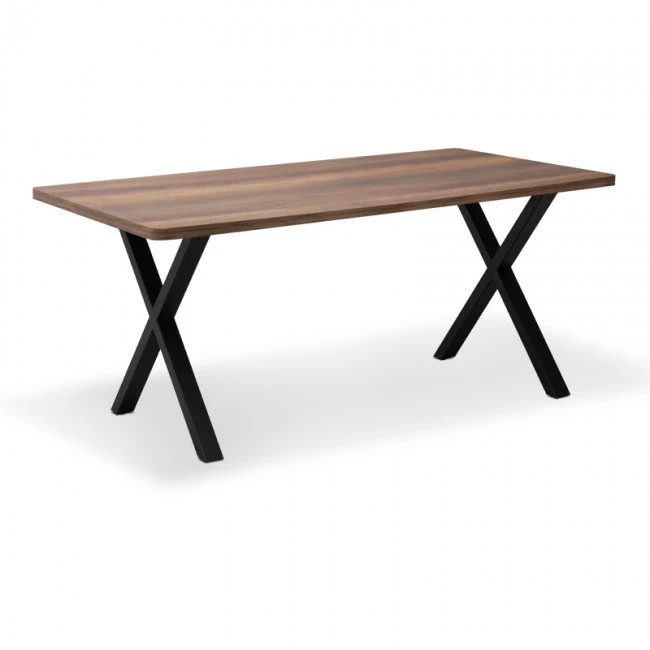 Jeremy Megapap Mdf/metallic table in walnut color 140x80x75cm.