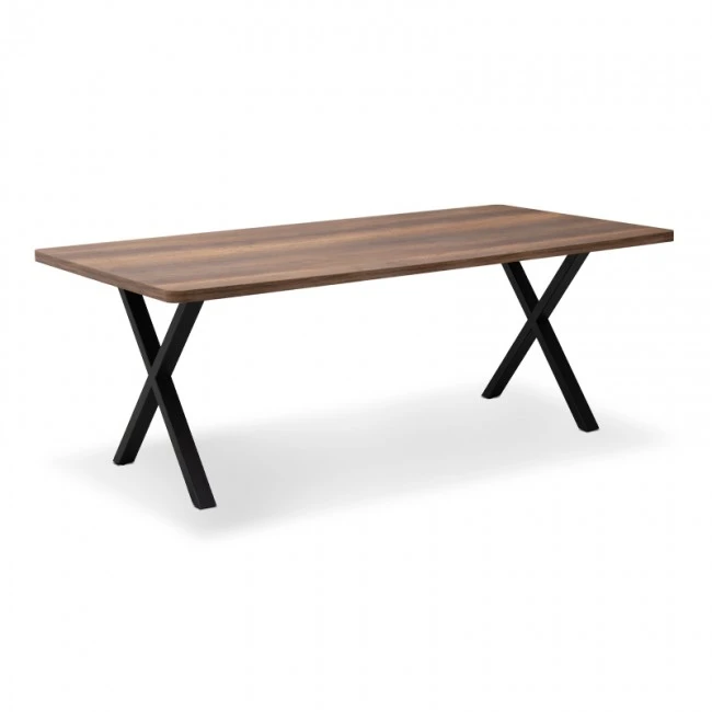 Jeremy Megapap Mdf/metallic table in walnut color 200x100x75cm.