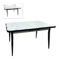 Karen Megapap MDF - metal table extendable color white - black 130/160x80x75cm.