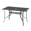 Aluminium table with tampered glass in anthracite color 147x87x71cm.