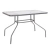 Metal garden table with tempered glass in anthracite color 100x65x70cm