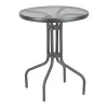 Metal garden table in anthracite with safety glass Ø70x72cm