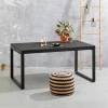 Poseidon Megapap garden table metal - solid wood in black color 150x82x75cm.