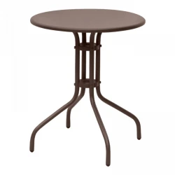 Palermo Megapap metal table in dark brown color Ø60x70cm.