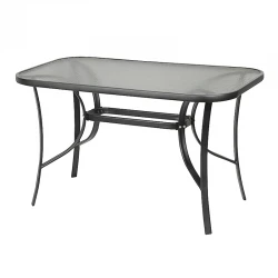 Toledo Megapap metal - tempered glass table in anthracite color 120x70x70cm.