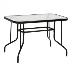 Toledo Megapap metal - tempered glass table in black color 110x60x70cm.