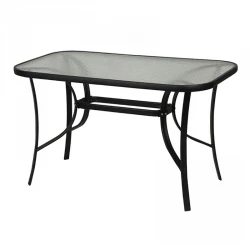 Toledo Megapap metal - tempered glass table in black color 120x70x70cm.
