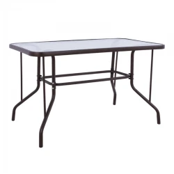 Toledo Megapap metal - tempered glass table in dark brown color 110x60x70cm.
