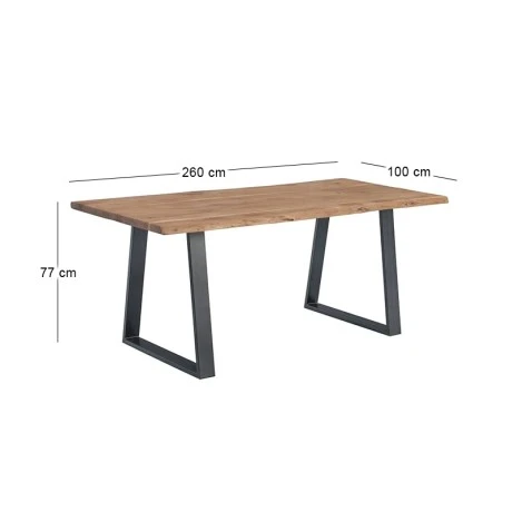 Τραπέζι Lizard - W ξύλο ακακίας χρώμα φυσικό 260x100x77εκ.
