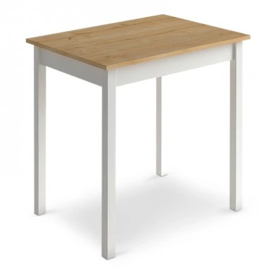 Mini Megapap metallic - melamine table in oak - white color 78x59x75cm.