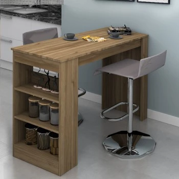 Deep Megapap melamine bar table color walnut 120x50x100cm.