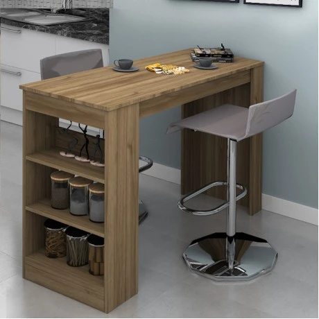 Deep Megapap melamine bar table color walnut 120x50x100cm.