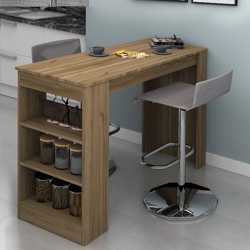 Deep Megapap melamine bar table color walnut 120x50x100cm.