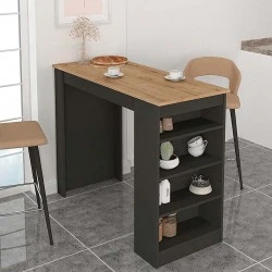 Monaco Megapap melamine bar table color anthracite - sapphire oak 120x51,6x101,8cm.